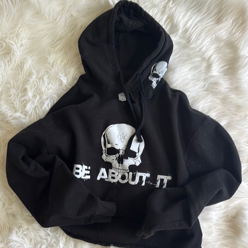 Edgy Black Hoodie with Skull Design